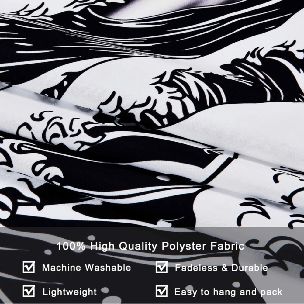 Black & White Moon and Waves Tapestry - Picture 5 of 7